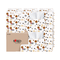 心相印;MIND ACT UPON MIND抽纸100抽家用纸巾婴儿餐巾纸家庭实惠装整箱面巾纸宝宝擦手纸抽 3包(100抽/包)