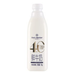1号会员店 4.0g乳蛋白鲜牛奶1kg*4瓶