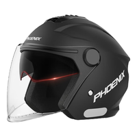 PHOENIX 3C认证电动车摩托车头盔双镜片升级防雾502哑黑 男