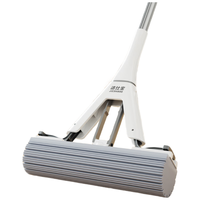 洁仕宝胶棉拖把2024免手洗吸水对折胶棉墩布家用一拖净一键换头28cm