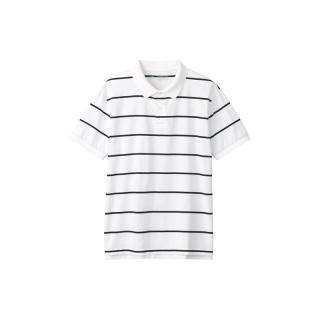 無印良品 MUJI 男式 棉水洗天竺织 短袖POLO衫 衬衫 纯棉 全棉男装 ABE14A3S 白色 XL
