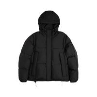 马登 MADEN工装 山系可拆卸羽绒服马甲保暖机能连帽背心外套新年面包服男冬 炭黑色 2XL XXL