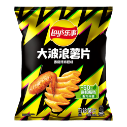 乐事 大波浪 马铃薯片 香脆烤鸡翅味 135g