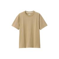 MUJI 無印良品 无印良品（無印良品 MUJI） 男式 粗棉线 天竺织 短袖T恤 打底衫男款 纯棉全棉 ABA18A2S 浅米色