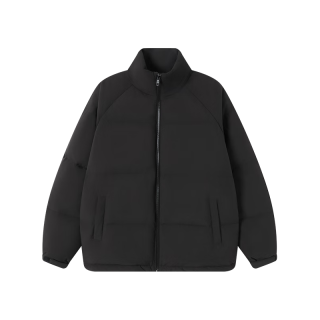 京东京造 羽绒服男女情侣款鸭绒冬季保暖外套面包服加厚短款黑色 M