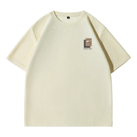 回力短袖t恤男夏季圆领华夫格抗皱薄款男士宽松大码五分袖上衣 深灰#HL回力棕色标 XL