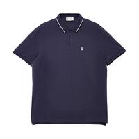 杰克·琼斯(JACK&JONES)25年polo衫男夏季无忧搭撞色罗纹翻领商务刺绣logo男士短袖POLO衫 深兰色E38 M