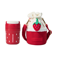 星巴克（Starbucks）莓好时光系列双饮口不锈钢杯340ml(配杯套)水杯子保温杯圣诞