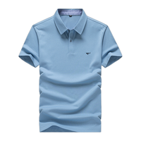 七匹狼短袖T恤男夏季商务保罗衫POLO冰爽抗菌翻领打底衫男装冰丝凉感 113(浅蓝)-6777 180/96A(XXL)