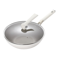 京东京造有钛0涂层不锈钢炒锅32cm带盖 家用轻量炒菜锅耐磨电磁炉明火通用 0氟-熔钛精钢炒锅 32cm