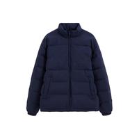 Gap男女装2024秋冬刺绣logo小立领防风羽绒服678656纯色外套 海军蓝 2XL (185/104A) 亚洲尺码