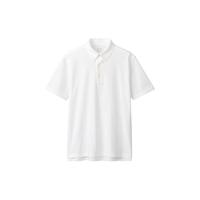 無印良品 MUJI(無印良品 )男式 凉爽珠地网眼 纽扣领 短袖POLO衫 纯棉全棉 ABE10A3S 白色 XL