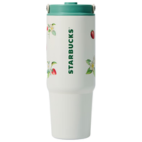 星巴克（Starbucks）莓好时光系列双饮口不锈钢杯800ml大容量水杯子保温杯圣诞