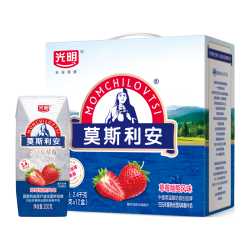 光明 莫斯利安 草莓酸酪风味酸牛奶200g*12盒