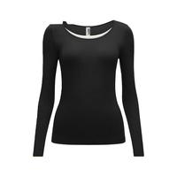 蕉内热皮3系保暖内衣女士打底衫芭蕾领美体肌底衣棉感发热秋衣保暖衣 【圆领】黑色 M
