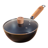 双枪 SUNCHA迷你小铁锅家用不粘炒锅无涂层平底电磁炉明火20cm带盖铲 【0涂层铁锅】20cm带盖铲1-2人