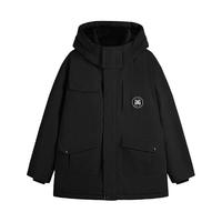 GXG 2023新品冬季休闲简约工装风银离子保暖鸭绒连帽羽绒服男外套