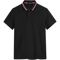 太平鸟男装休闲polo衫男衬衣polo衫翻领短袖夏季 黑色第一批(修身) L