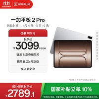 一加 OnePlus 平板 2 Pro 平板电脑 骁龙8至尊版芯片 8GB+256GB 冰川银