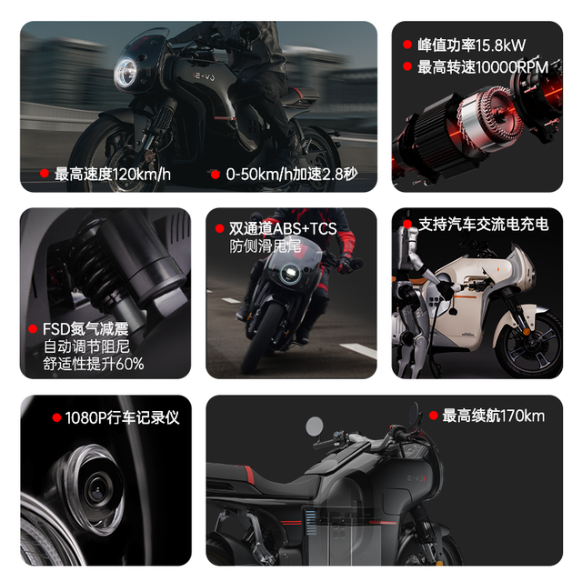 五羊本田 电动摩托车EVO长续航高性能摩托车智能电摩