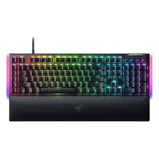 雷蛇 黑寡妇蜘蛛V4 104键 有线机械键盘 黑色 段落绿轴 RGB