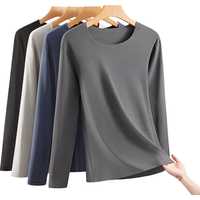 莫代尔 A类无痕磨绒10A抑菌防螨发热男士保暖内衣男加绒秋衣秋裤套装男 雷云灰 男 XL （125-150斤）