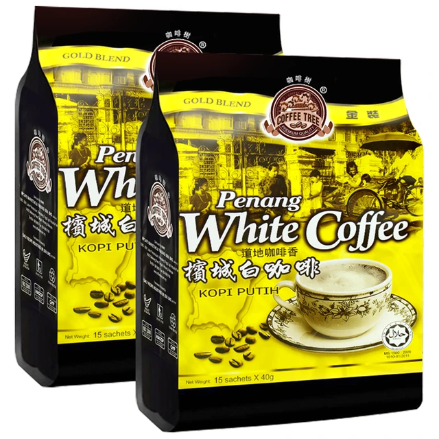 马来西亚进口 咖啡树 CoffrrTree 原味槟城白咖啡 速溶咖啡粉600克（20克*30包）