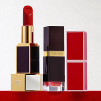 汤姆.福特（TOM FORD）全黑管水感缎光TF口红16经典正红唇膏女朋友 #129欢愉 显白禁果红