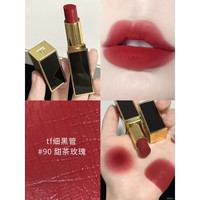 汤姆.福特(TOM FORD)全黑管水感缎光TF口红16经典正红唇膏女朋友 黑细管90 蔷薇玫瑰
