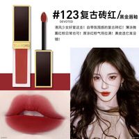 汤姆.福特（TOM FORD）全黑管水感缎光TF口红16经典正红唇膏女朋友 #123浴火 复古砖红