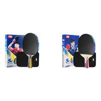 红双喜 H5006 五星直拍对拍 2只装+6球+拍套 乒乓球拍