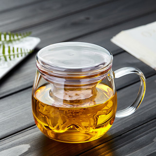 美斯尼 茶杯玻璃泡茶杯创意造型猫爪杯茶水分离杯子耐热玻璃泡茶器