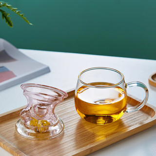 美斯尼 茶杯玻璃泡茶杯创意造型猫爪杯茶水分离杯子耐热玻璃泡茶器