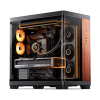 乔思伯（JONSBO）TK-4 黑色WOOD版 双曲面海景房ATX机箱(11风扇位/铝合金外框/420冷排/标配8风扇/黑胡桃木饰板)