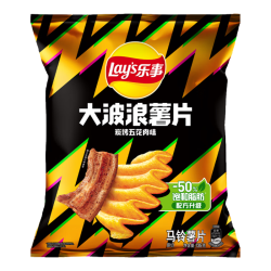 乐事 Lay\'s 乐事 大波浪 薯片 碳烤五花肉味 135g
