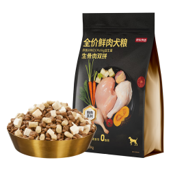 京东京造 鲜肉冻干全价狗粮 生骨肉双拼 10kg