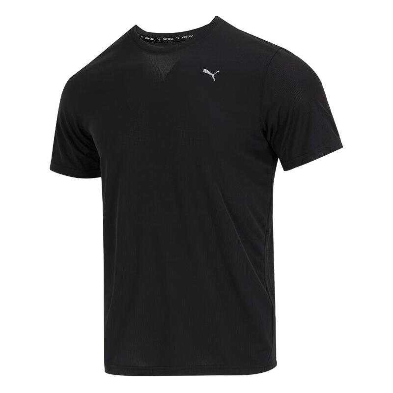  PUMA/彪马 透气 男士短袖T恤  黑色 L