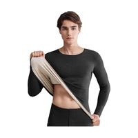 都市丽人羊绒蚕丝保暖内衣男士款加绒加厚2024内穿秋衣秋裤套装 黑色 XXL