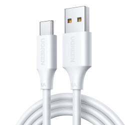 绿联 超级快充 数据线  白色 Type-C USB-A 100W PVC 1米 6A