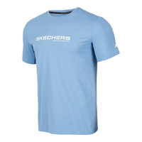 SKECHERS/斯凯奇 透气吸湿速干 运动T恤 诱惑蓝/00MU M