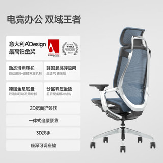 GOODTONE谷腾BIRCH电竞椅子人体工学椅护腰久坐办公家用人工力学电脑椅 黑框蓝网 【晒单返50元E卡】
