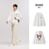 森马卫衣运动风装冬季印花连帽上衣宽松休闲潮-TK C款男连帽-本白 XS