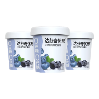 Davinci 酸奶优形蓝莓黑加仑果粒320g*3 低温0代糖0蔗糖0乳糖健身代餐酸奶