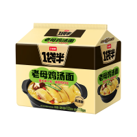 今麦郎 方便面一袋半 泡面袋装高汤面速食宵夜 老母鸡汤面五连包