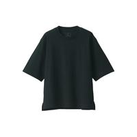 无印良品（無印良品 MUJI） 女式 凉感 宽版短袖T恤 休闲百搭 BBA18A3S 黑色 XS