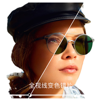 Transitions 全视线 依视路非球面全视线第八代钻晶变色超薄近视配镜镜片眼镜T8变灰