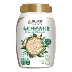阴山优麦 内蒙古天然有机燕麦片国产裸燕麦代餐饱腹营养即食早餐1000g/罐