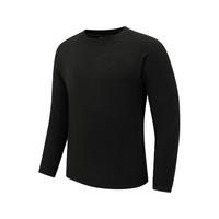 卡尔美（KELME）小高领长袖T恤秋冬德绒保暖纯色运动休闲打底衫 玛瑙黑 L