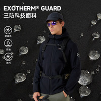 诺诗兰（NORTHLAND）【白桦林】24男女软壳衣保暖抓绒风雪外套徒步NXJEH5501E 【九华】纯黑色-男 165