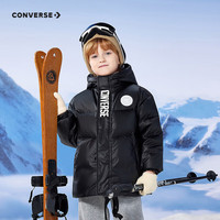 Converse 匡威童装男童羽绒服冬季轻盈保暖儿童连帽外套 正黑色 110 /52 【身高98-104cm】